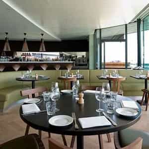 Looking back across the restaurant to the bar